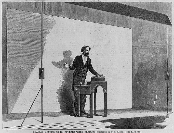 Charles Dickens as he appears when reading Boston December 1867